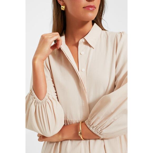 POMANDER PLACE Sandstone Cotton Mabel Maxi Dress Size L NWT - Picture 6 of 8